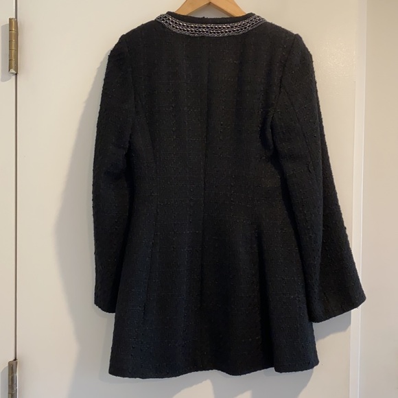 Zara Tweed Front Jacket With Chain Detail - Picture 4 of 12